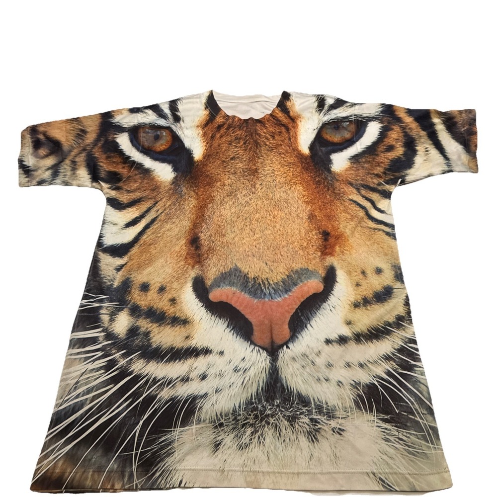 *Get A Life*  Tiger Double Sided Print Graphic T Shirt